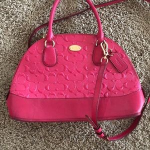 Pink Signature Debossed Sierra Coach Purse